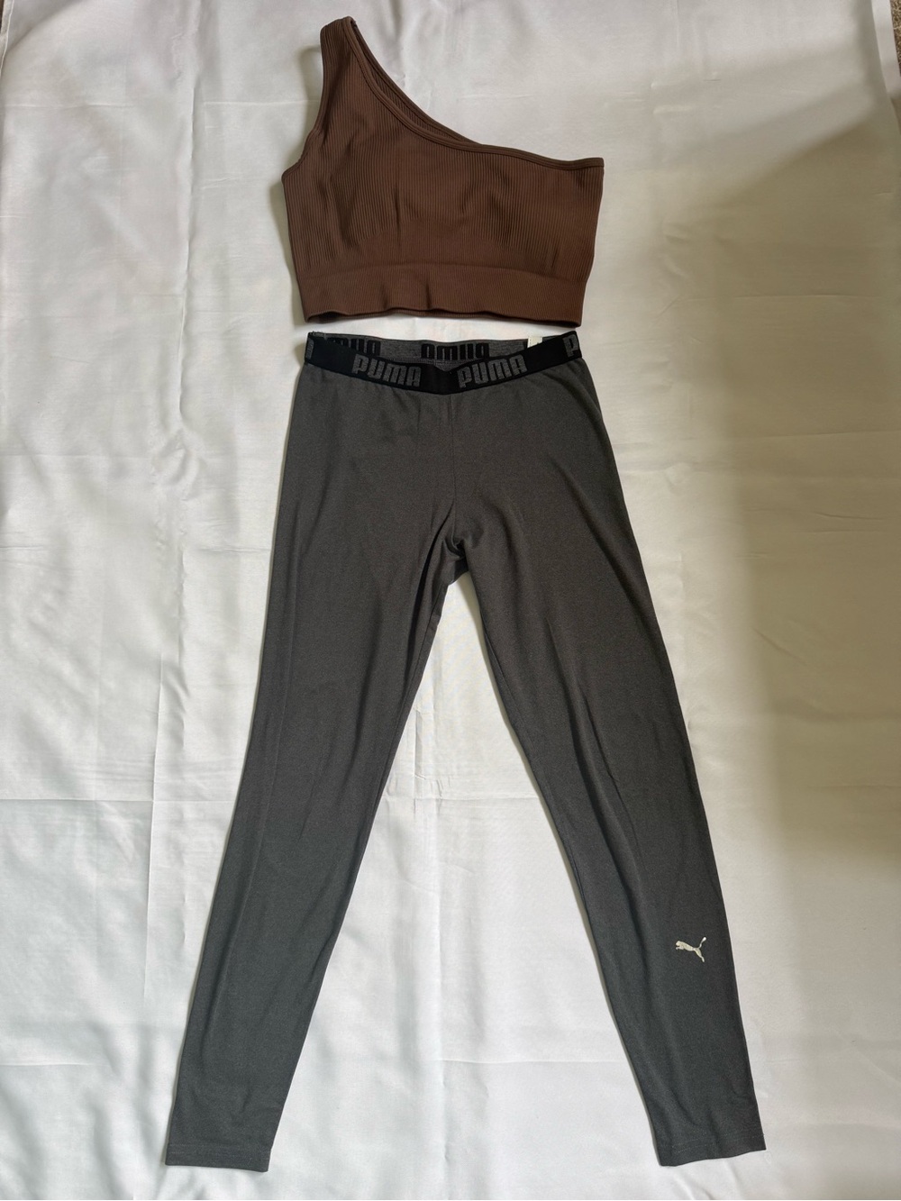 Bundle Brown sport Bra size L and Puma legging size S
